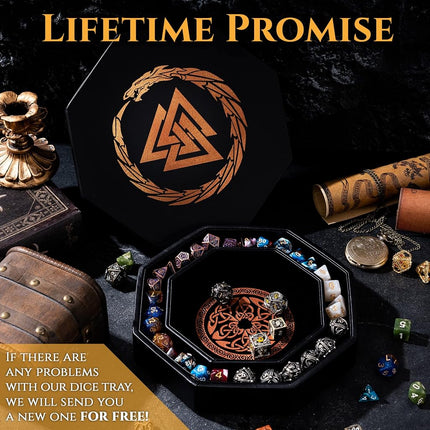 Premium Dice Tray for DND Valknut & Dragon Design – 23 CM
