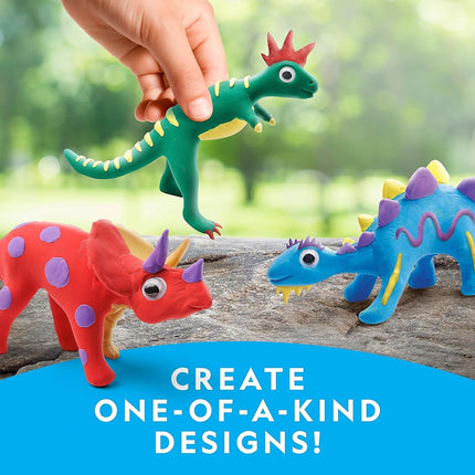 NATIONAL GEOGRAPHIC Clay Dinosaur Craft Kit – Dinosaur Arts & Crafts for Kids with 5 Colors of Air Dry Clay, 5 Dino Skeletons, Googly Eyes, Sculpting Tool, STEM Activity for Boys & Girls