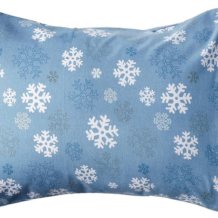 Pointehaven Heavy Weight Flannel Sheet Set, Queen, Snow Flakes - Warm & Cozy - 100% Cotton Flannel Pre-Shrunk -170 GSM -Deep Pockets -Easy Fit Elastic All Around-Comfy Double Brushed