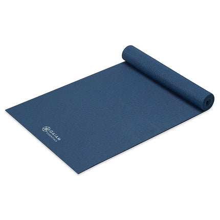 Gaiam Essentials Premium Yoga Mat with Carrier Sling, Navy, 72"L x 24"W x 1/4 Inch Thick