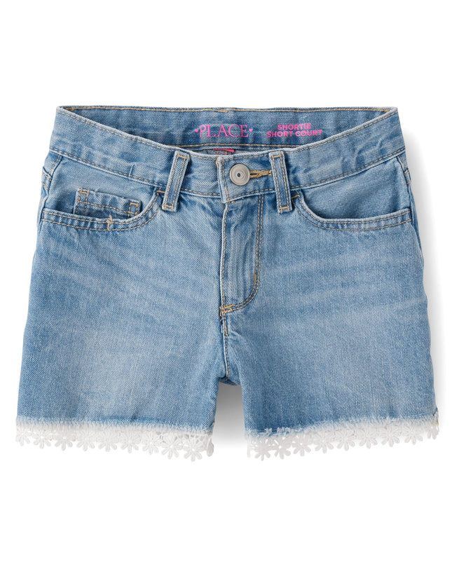 The Children's Place Girls' Denim Shortie Shorts, 