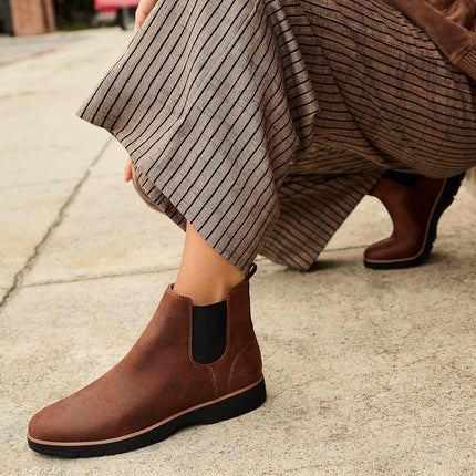 Dr. Scholl's Women's Northbound Ankle Boot, Mocha Taupe Microfiber, 8 Wide