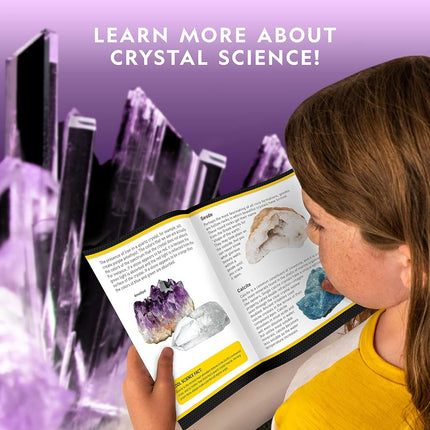 NATIONAL GEOGRAPHIC Mega Crystal Growing Kit for Kids- Grow 6 Crystals with Light-Up Stand, Science Gifts for Kids 8-12, Crystal Making Experiment, Science Kit for Girls and Boys
