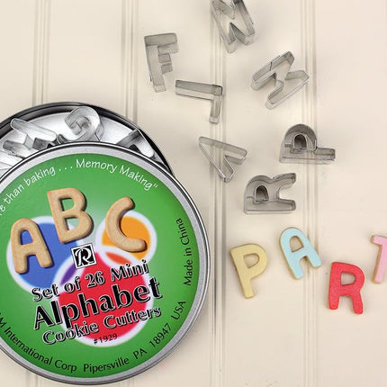 R&M International 1929 Mini Alphabet Cookie Cutters, 26-Piece Set