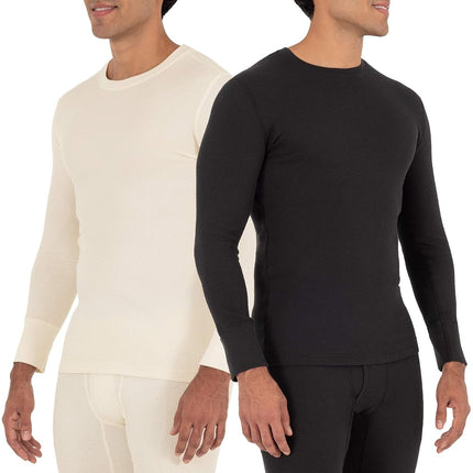 Fruit of The Loom Camiseta térmica de punto gofre reciclado para hombre (1 y 2 unidades), Negro/Natural, 5XL