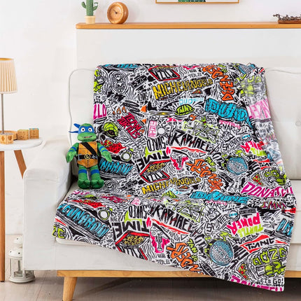 Northwest Teenage Mutant Ninja Turtles Character Hugger Pillow & Silk Touch Throw Blanket Set, 40" x 50", Sketched Out