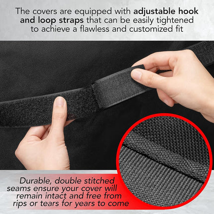 GrillTough Heavy Duty BBQ Grill Cover for Outdoor Grill – Waterproof, Weather Resistant, UV & Fade Resistant with Adjustable Straps – Gas Grill Cover for Weber, Charbroil (152L x 71W x 112H cm)