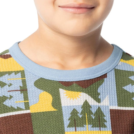 Fruit of the Loom Boys Premium Thermal Waffle Underwear Set, Outdoor Geo, 8