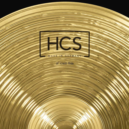 Meinl Cymbals HCS Crash-Ride Cymbal 18 inch (Video) for Drum Set (45,72cm) Traditional Finish Brass, Made in Germany (HCS18CR)