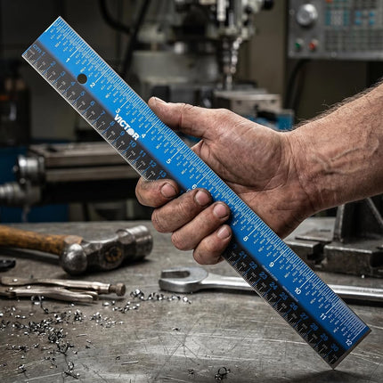 Victor Easy Read 12-Inch Stainless Steel Ruler woth Cork Backing