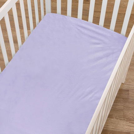 TL Care Heavenly Soft Chenille Fitted Crib Sheet for Standard Crib and Toddler Mattresses, Lavender,28 x 52, for Girls