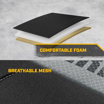 Caterpillar Flexfit Automotive Seat Covers for Cars Trucks and SUVs (Set of 2) – Black Car Seat Covers for Front Seats, Seat Protectors with Gray Honeycomb Trim, Auto Interior Covers