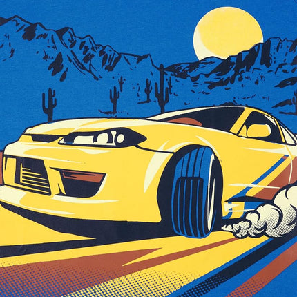 The Children's Place Camisetas gráficas de manga corta de vehículos para niños, multipacks, coches de carreras/coche de carreras/moto, extragrande