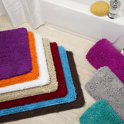 Bedford Home 2-Piece Memory Foam Shag Bath Mat, Blue