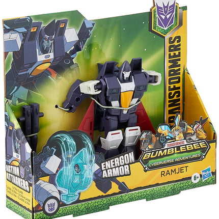 Transformers Bumblebee Cyberverse Adventures Dinobots Unite Figura de acción Ramjet de clase Ultra - Armadura Energon, de 6 años en adelante, 17 cm