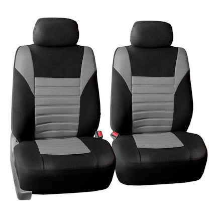 FH Group Car Seat Covers Front Set Premium 3D Air Mesh - Low Back Car Seats with Removable Headrest,Universal Fit,Automotive Seat Cover,Airbag Compatible Car Seat Cover for SUV,Sedan,Van Gray
