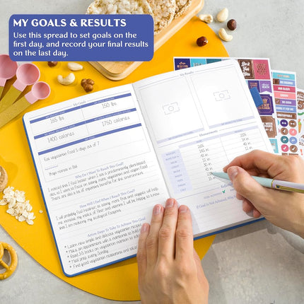 Legend Food Journal, Weight Loss & Meal Tracking Diary 5.8x8.3 Mystic Blue