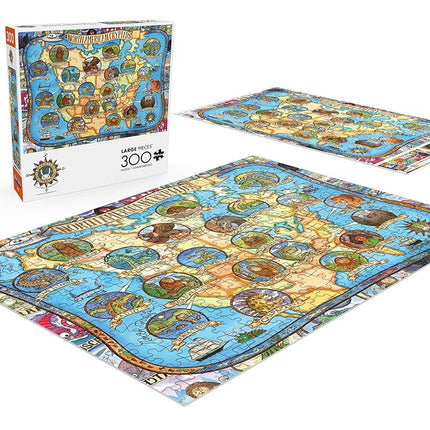Buffalo Games - Adventure Destination - Cryptids of North America - 300 Large Piece Jigsaw Puzzle for Adults - Challenging Puzzle Perfect for Game Nights