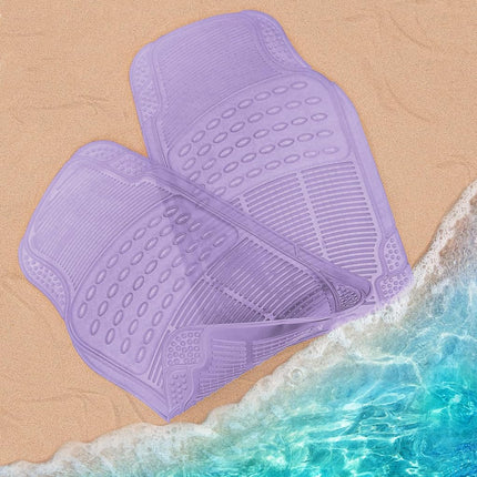 Carbella Automotive Floor Mats for Cars, 2 Piece Car Floor Mats Gray Translucent, Trim-to-Fit All Weather Clear Car Mats for Auto Truck Van SUV, Car Accessories for Women