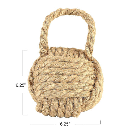 Creative Co-op Door Stop, Cotton, Natural, 6.25" Round