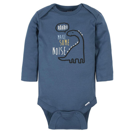 Gerber 6 Pack Baby Boys' Dinosaur Long Sleeve Onesies Bodysuits