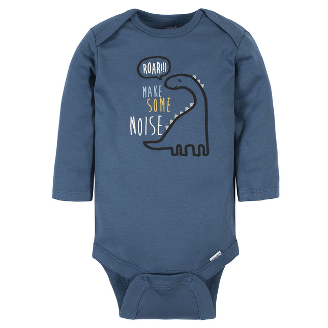 Gerber 6 Pack Baby Boys' Dinosaur Long Sleeve Onesies Bodysuits