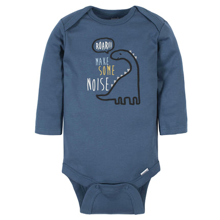Gerber 6 Pack Baby Boys' Dinosaur Long Sleeve Onesies Bodysuits