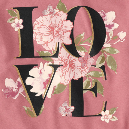 The Children's Place Girls' Long Sleeve Knit Fashion Shirt, Love/Floral/Gray 3-Pack, XX-Large
