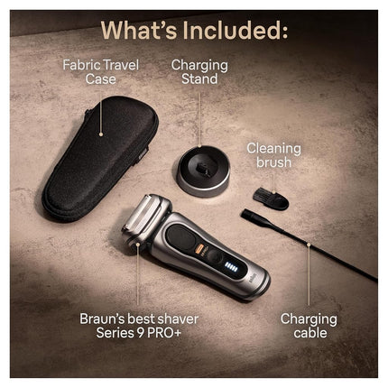 Braun Series 9 9517s PRO+ Electric Razor for Men, 5 Pro Shave Elements & Precision Long Hair ProTrimmer, Charging Stand, Braun�s Best for Smooth Skin, Wet & Dry Electric Razor with 60min Runtime