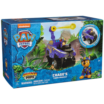 Paw Patrol Jungle Pups, Vehículo Tigre de Chase, Camión de Juguete con Figura de Acción Coleccionable, Juguetes para Niños y Niñas de 3 Años en Adelante