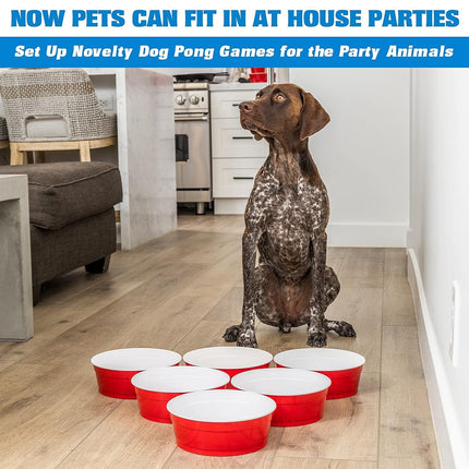 GoSports Party Dog Disposable Red Cup Style Pet Food Bowls for Cats and Dogs - Large and Small Sizes, 60 oz