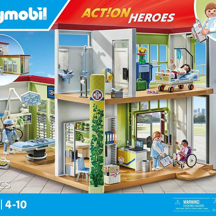 Playmobil 71615 Modern Hospital - Action Heroes - Includes Four Characters and Medical Equipment - Ages 4 and Above