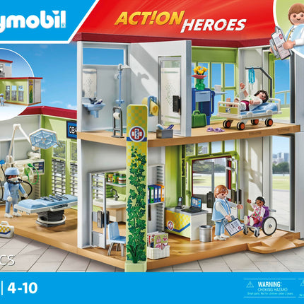 Playmobil 71615 Modern Hospital - Action Heroes - Includes Four Characters and Medical Equipment - Ages 4 and Above