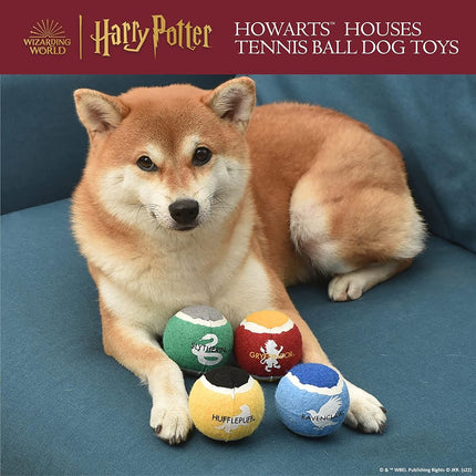 Harry Potter 4 Pack Hogwarts Pride Pet Tennis Balls | Toy Balls for Dogs | Themed Hogwarts Pride