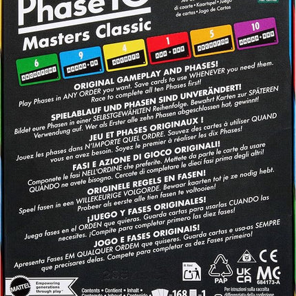 Mattel Games Phase 10 Masters Classic Card Game for Ages 7+