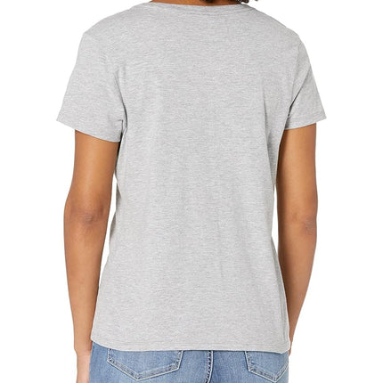 Hanes Women's Nano Premium Cotton V-Neck T-Shirt Pack, Light Steel - 2 Pack, L