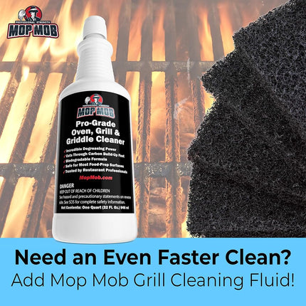 Restaurant-Grade Griddle Cleaning Pads 5 Pack. Use on Metal Grills, Cast Iron Cooktops & Stainless Steel Flat Tops. Quickly Cleans & Scours Baked-On Grease & Carbon. Heavy Duty, 4x6 Grit Scouring Pads