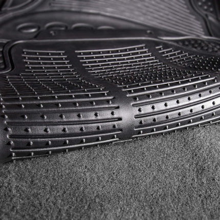 FH Group Car Floor Mats - Heavy-Duty Rubber Floor Mats for Cars, Universal Fit Rear Set, Trimmable Automotive Floor Mats, Climaproof Floor Mats for Most Sedan, SUV, Truck Floor Mats Gray