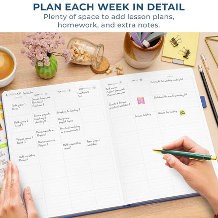 Clever Fox Teacher Planner, School & Homeschool Book, A4 Size Mystic Blue