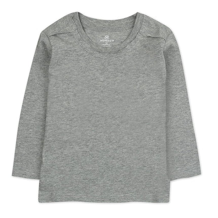 HonestBaby Unisex Baby Multipack Long Sleeve T-Shirts Tee 100% Organic Cotton, Gray Ombre, 18 Months
