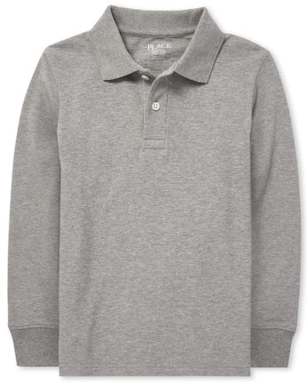 The Children's Place Boys' Uniform Long Sleeve Piq