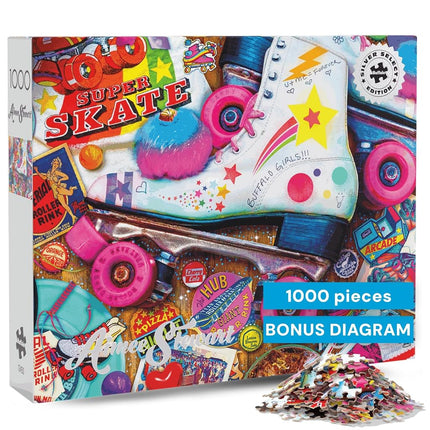 Buffalo Games - Silver Select - Aimee Stewart - Noche de patinaje - Rompecabezas de 1000 piezas para adultos - Rompecabezas desafiante, perfecto para noches de juegos - El tamaño final es de 26.75 x 19.75