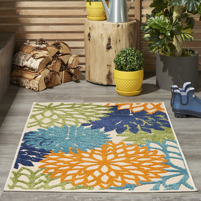 Nourison ALH05 Aloha Rectangle Area Rug, Multicolo