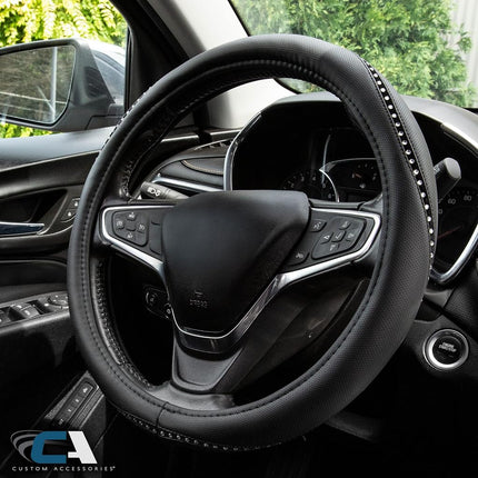 Custom Grip 38466P Black Rope Bling TPE Core Steering Wheel Cover