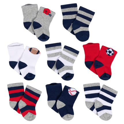 Gerber Unisex Baby 8-Pair Wiggle-Proof Sock, Sport