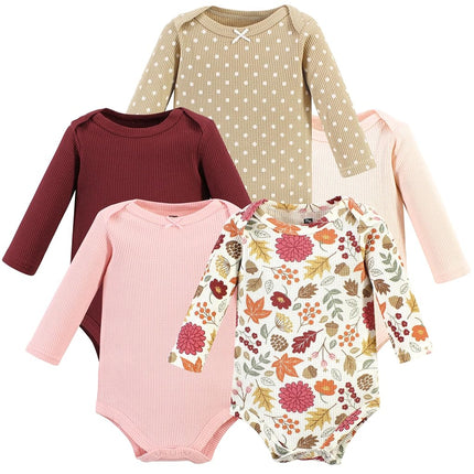 Hudson Baby Unisex Baby Thermal Long Sleeve Bodysuits, Acorn Botanical, 0-3 Months, Acorn Botanical, 0-3 Months