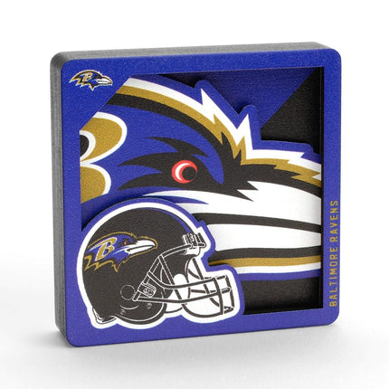 YouTheFan NFL Baltimore Ravens 3D Logo Series Magnets