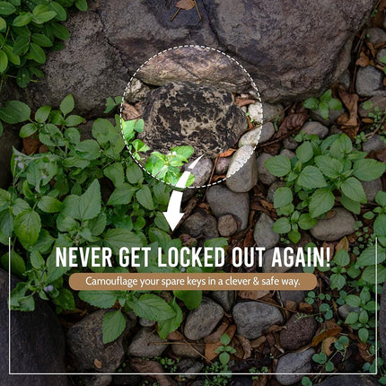 Ram-Pro 2Pc Hide-a-Spare-Key Fake Rock - Looks & Feels Like Real Stone - Safe for Outdoor Garden or Yard, Geocaching