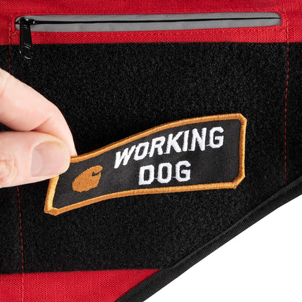 Carhartt Nylon Ripstop Service Dog Harness, High Risk Red/Carhartt Brown, X-Large