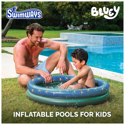 Swimways Bluey Kiddie Pool, Inflatable Above Ground Pool & Outdoor Toys, Bluey Party Supplies & Pool Toys for Kids Aged 3 & Up